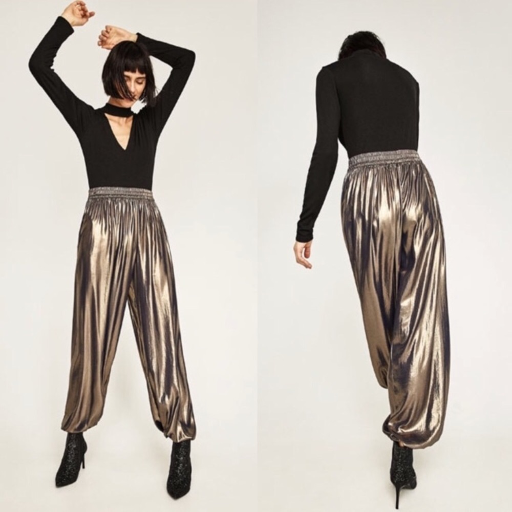 Brand new Zara metallic pants